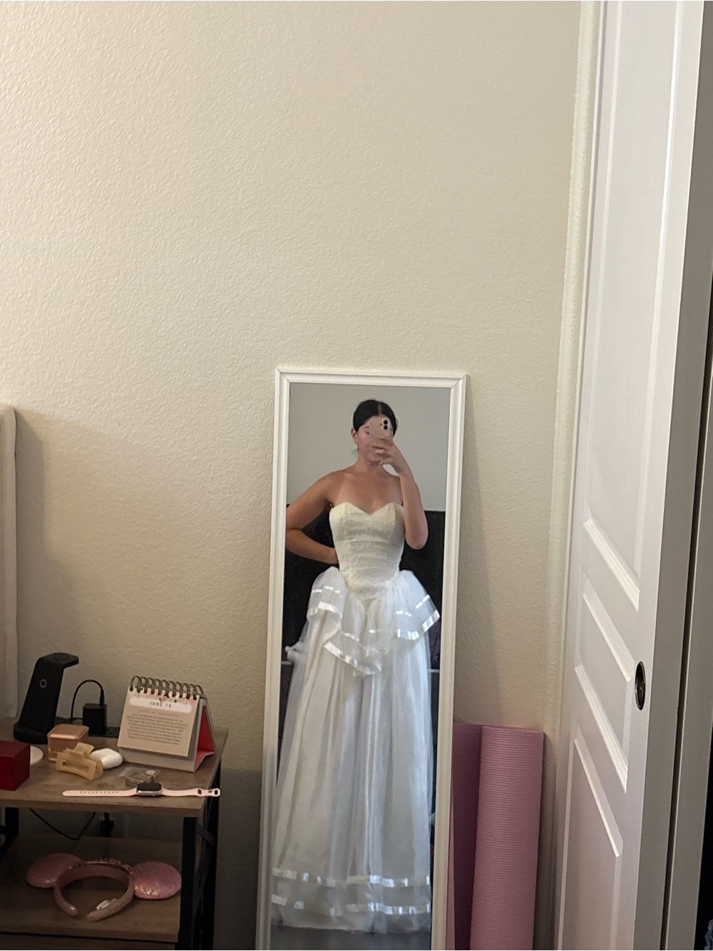 Jessica McClintock Ivory Strapless Formal Dress